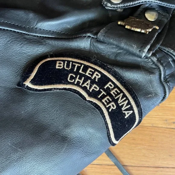 80s Vintage Fringe Motorcycle Jacket w Harley Patches - Picture 5 of 9